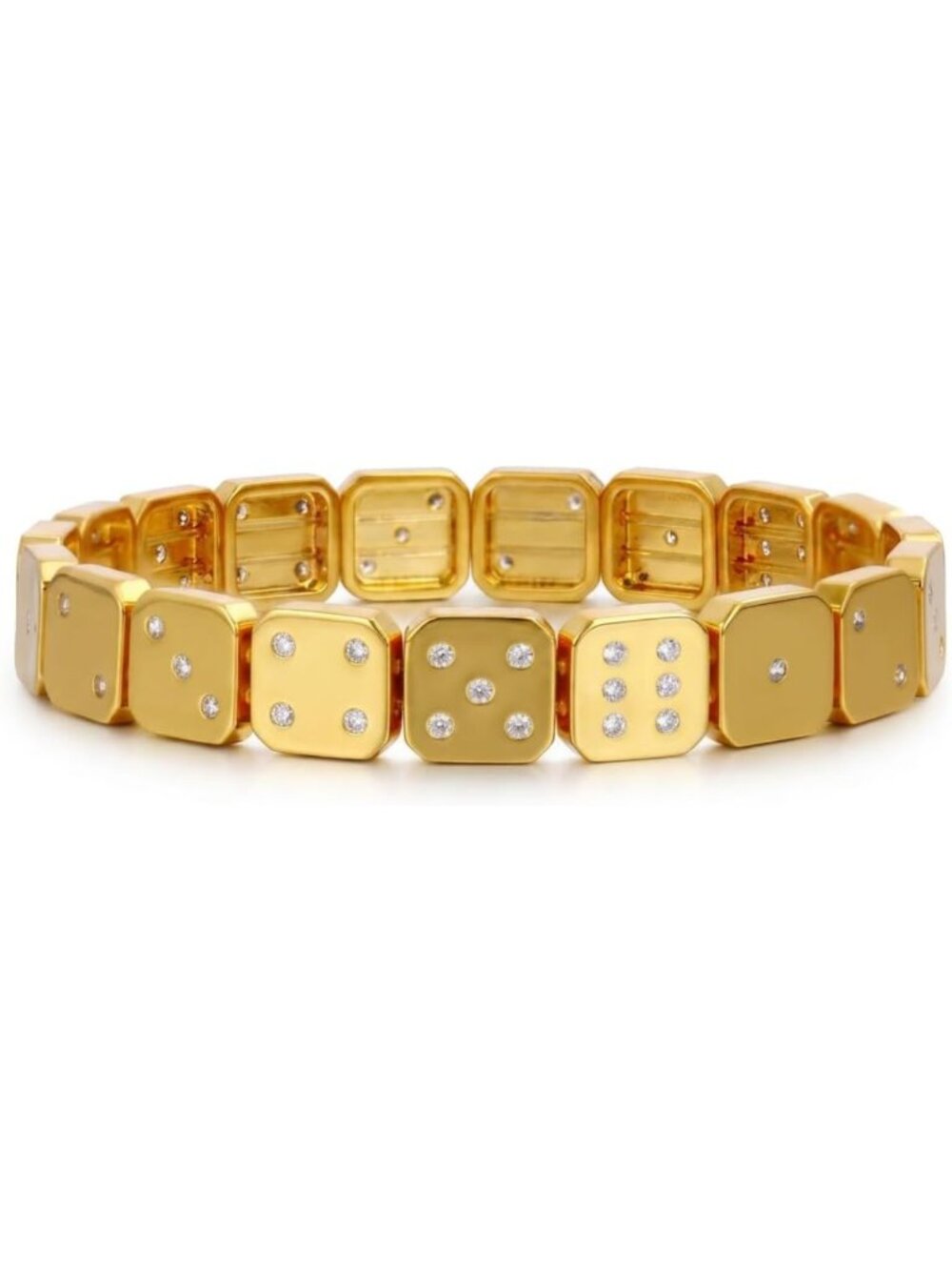 Dainty Gold Dice Bracelet for Women | Lucky Casino Charm Jewelry Accessory